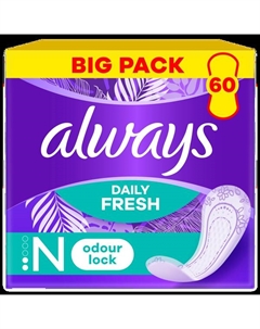 Обычные гигиенические прокладки, 60 шт./1 упаковка. Daily fresh & protect Always