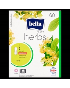 Гигиенические прокладки, 60 шт./1 упаковка. Herbs panty tilia normal Bella