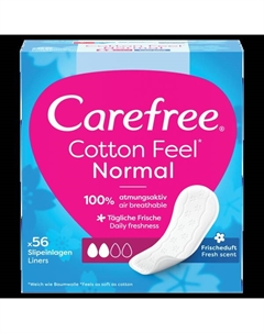 Гигиенические прокладки, 56 шт./1 упаковка. Cotton fresh Carefree