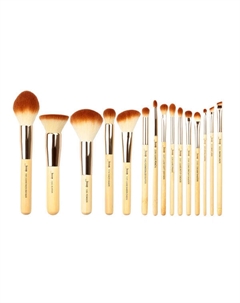 Набор кистей для макияжа лица из бамбука T140, 15 шт. Mature peeled bamboo makeup brush Jessup