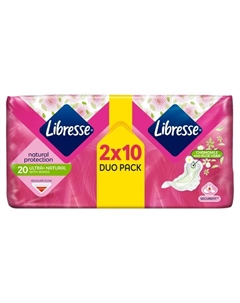 Гигиенические прокладки, 2х10 шт./1 упаковка. Ultra wing normal aloe vera & chamomile Libresse