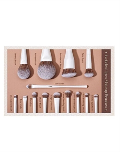 Подарочный набор: кисти для макияжа, 14 шт. + спонж, 1 шт. + коврик для чистки кистей, 1 шт. + полотенце, 1 шт. Cloud dancer makeup brushes collection Jessup