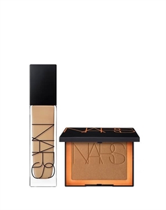 Натуральная стойкая тональная основа aruba и бронзирующая пудра laguna, цвет aruba Nars