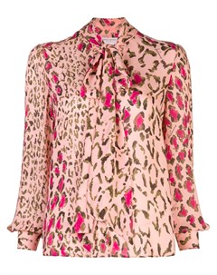 Carolina herrera блузка с горловиной на завязке и леопардовым принтом 4 розовый Carolina herrera