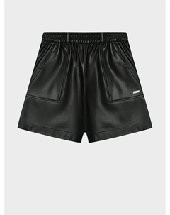 Шорты из эко-кожи, черные Monnalisa