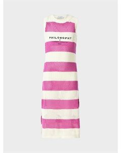 Платье в бело-розовую полоску Philosophy di lorenzo serafini