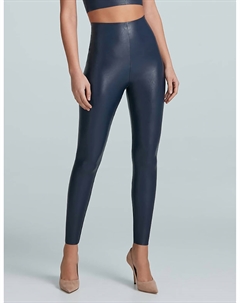 Леггинсы из искусственной кожи темно-синего цвета Commando