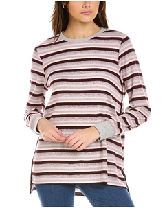 Уютный пуловер в полоску, красный Vince camuto