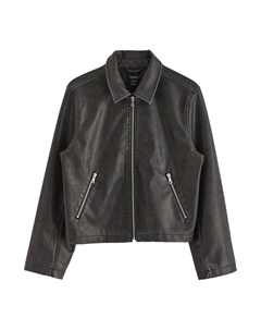 Кожаная куртка Between-Season Jacket Cleo, черный Lindex