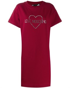 Love moschino платье футболка с логотипом 46 красный Love moschino