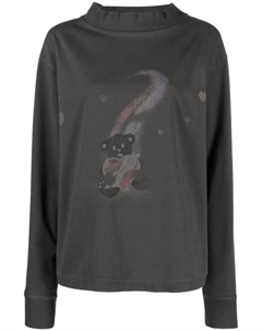 Топ с длинными рукавами и графичным принтом, серый We11done