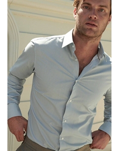 Рубашка Printed, голубая с геометрическим узором Next