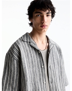 Удобная рубашка на пуговицах, пятнистый серый Pull & bear