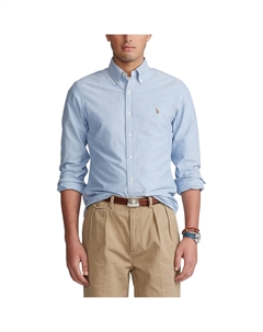 Рубашка узкого покроя из ткани оксфорд синий Laredoute