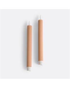 Комплект из двух светодиодных восковых свечей Caspar розовый Laredoute
