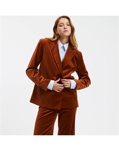 Бархатный пиджак свободного кроя Signature PAULE каштановый Laredoute