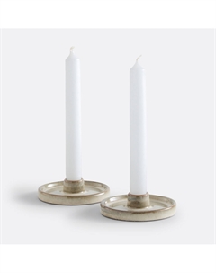 Комплект из двух подсвечников из керамики Nelina бежевый Laredoute