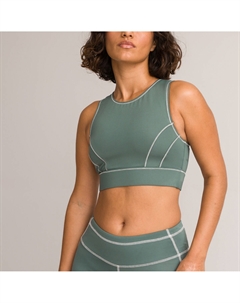 Бюстгальтер-топ спортивный с умеренной поддержкой зеленый Laredoute
