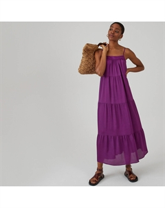 Платье для загорания длинное на тонких бретелях фиолетовый Laredoute