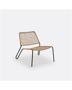 Низкое садовое кресло плетеное из веревки Masix бежевый Laredoute