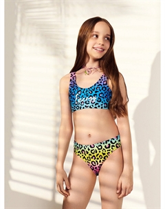Купальник для девочек с анималистичным принтом и надписью Mark formelle