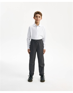 Рубашка с длинным рукавом для мальчика трикотажная белая Gulliver