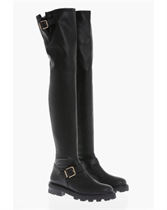 Сапоги выше колена в байкерском стиле с подошвой Carrion, черный Jimmy choo