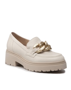 Женские лоферы на толстой подошве кремового/золотистого цвета с орнаментом Gabor