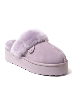 Тапочки женские Fireside by из натуральной овчины Melton на платформе с потертостями, цвет lilac Dearfoams