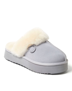 Тапочки женские Fireside by из натуральной овчины Melton на платформе с потертостями, цвет sleet Dearfoams