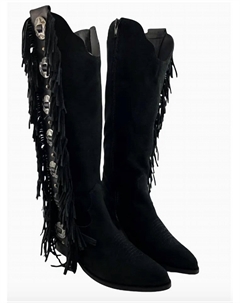 Женские сапоги Rodeo Doll с бахромой черного цвета Naughty monkey