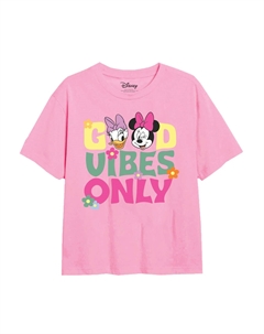 Футболка Good Vibes Only Daisy с Минни Маус, розовый Disney