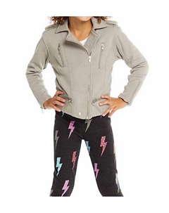 Мотоциклетная куртка для девочек серого цвета Chaser