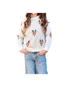 Свитер Callie для девочки с рисунком Cheery Deer Beach riot