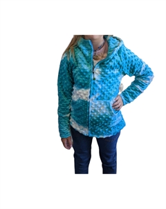 Толстовка с капюшоном Minky Bubble для девочек в бирюзовом цвете с узором «тай-дай» Limeapple