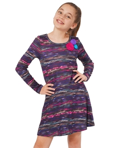 Трикотажное платье с длинными рукавами в стиле бохо для больших девочек, фиолетовый/мультиколор Truly me
