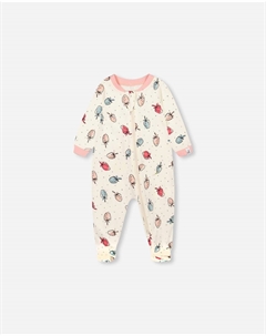 Детские футболки из органического хлопка с принтом клубники в цвете Off White Deux par deux