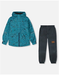 Комплект верхней одежды из двух предметов для демисезона, синий и серый Deux par deux