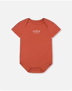 Комбинезон из органического хлопка терракотовый, цвет terracotta Deux par deux