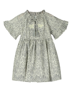 Платье Tokyo Pretty Printed Day Dress для девочек в сером цвете, серый Poppet & fox