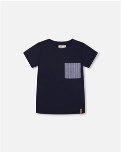 Футболка с коротким рукавом и карманом, цвет темно-синий Deux par deux