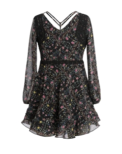 Повседневное шифоновое платье с длинными рукавами для больших девочек, цвет black multi Truly me