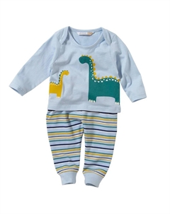 Пижамный комплект с динозавром для мальчика, синий Lullaby