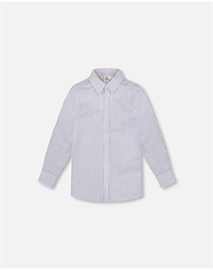 Рубашка с длинным рукавом на пуговицах в темно-синюю полоску Deux par deux