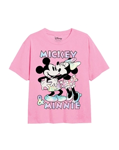 Футболка с Микки и Минни Маус в стиле тай-дай, розовый Disney