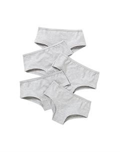 Набор из 5 простых трусов-хипстеров, серый Just essentials