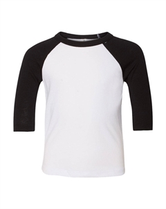 Бейсбольная футболка для малышей с рукавом три четверти, белый/черный Bella+canvas