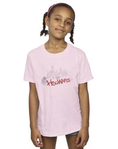 Хлопковая футболка с рисунком «Замок Хогвартс», розовый Harry potter