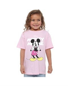Футболка для девочек с Микки Маусом и глупым лицом, розовый Disney