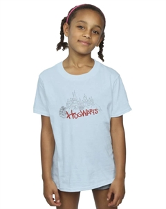 Хлопковая футболка с рисунком «Замок Хогвартс», синий Harry potter